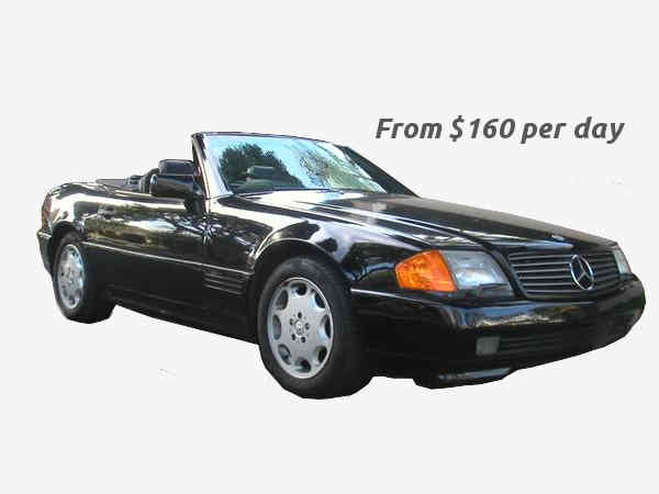 mercedes 300sl convertible hire car